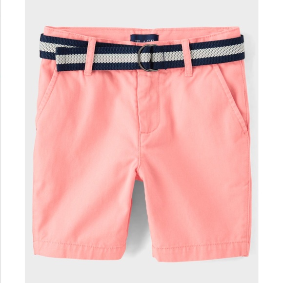The Children's Place Other - Brand New Boys Belted Salmon Color Chino Shorts, Size Six, NWT